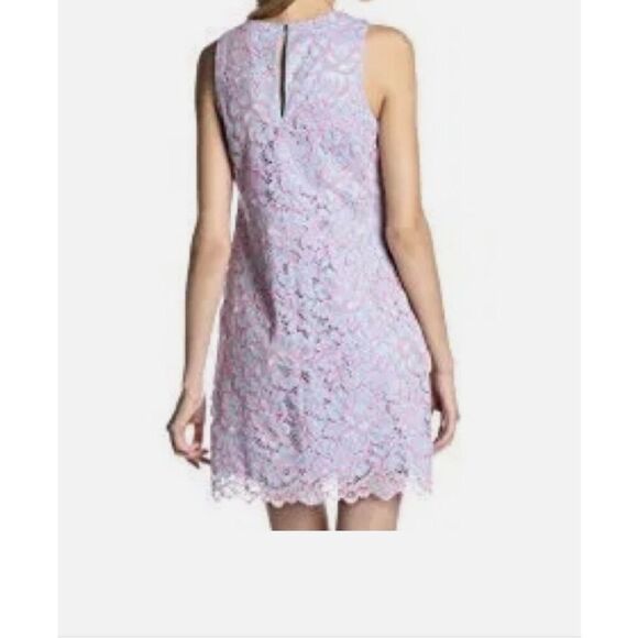 CYNTHIA STEFFE SLEEVELESS PLACID BLUE LACE SHIFT DRESS size 2 - Picture 8 of 9